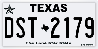 TX license plate DST2179