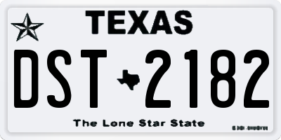 TX license plate DST2182