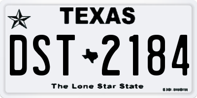 TX license plate DST2184