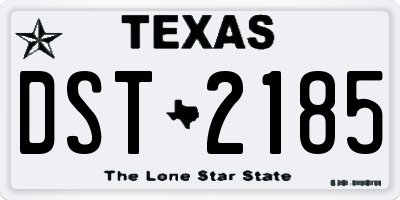 TX license plate DST2185