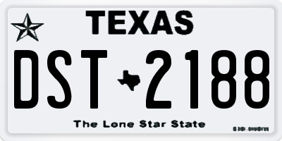 TX license plate DST2188