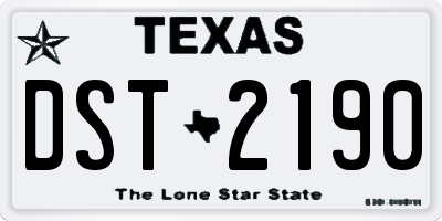 TX license plate DST2190