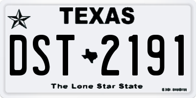 TX license plate DST2191