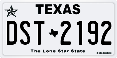 TX license plate DST2192