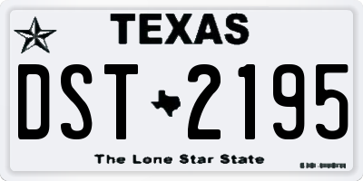 TX license plate DST2195