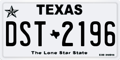 TX license plate DST2196