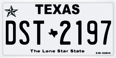 TX license plate DST2197