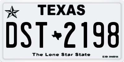 TX license plate DST2198