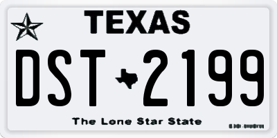 TX license plate DST2199