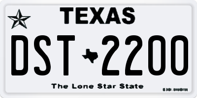 TX license plate DST2200