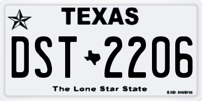 TX license plate DST2206