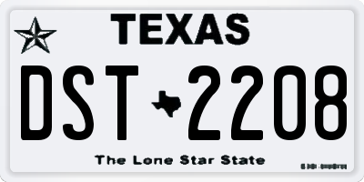 TX license plate DST2208