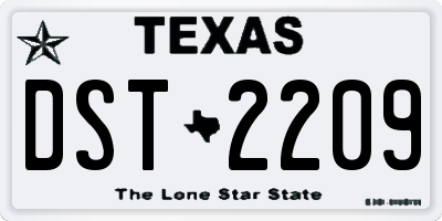 TX license plate DST2209