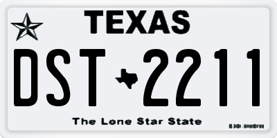 TX license plate DST2211