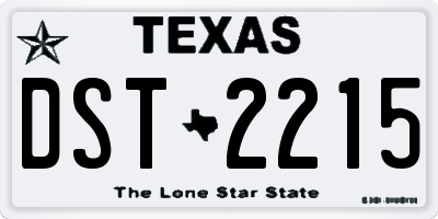 TX license plate DST2215