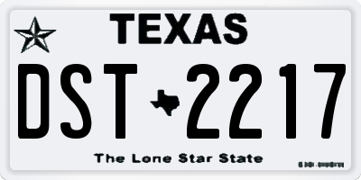 TX license plate DST2217