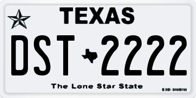TX license plate DST2222