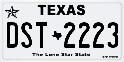 TX license plate DST2223