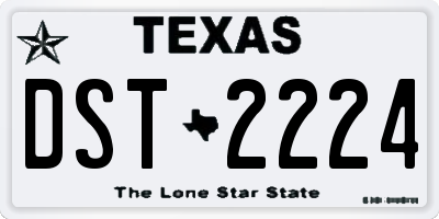 TX license plate DST2224