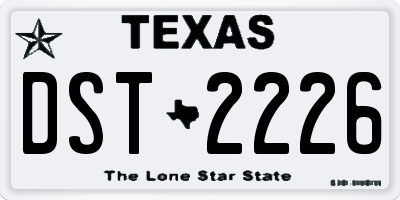 TX license plate DST2226