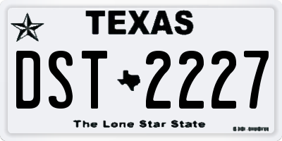 TX license plate DST2227