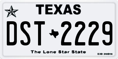 TX license plate DST2229