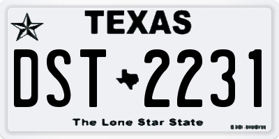 TX license plate DST2231