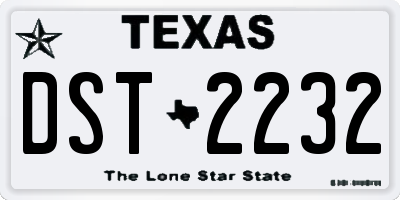 TX license plate DST2232