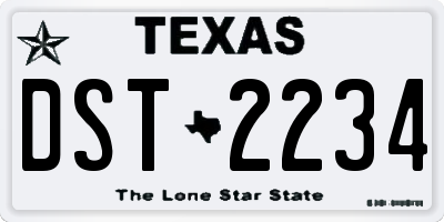 TX license plate DST2234
