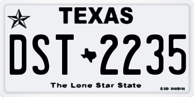 TX license plate DST2235
