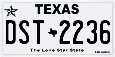 TX license plate DST2236
