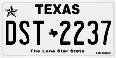 TX license plate DST2237