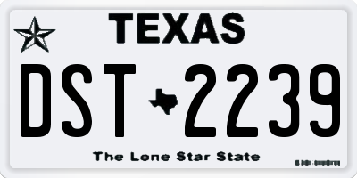 TX license plate DST2239