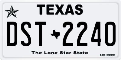 TX license plate DST2240