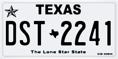 TX license plate DST2241