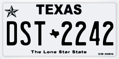 TX license plate DST2242