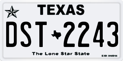 TX license plate DST2243