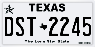 TX license plate DST2245