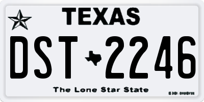 TX license plate DST2246