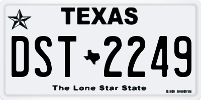 TX license plate DST2249