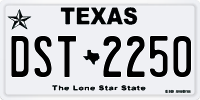 TX license plate DST2250