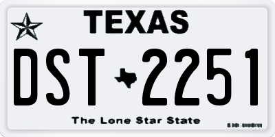TX license plate DST2251