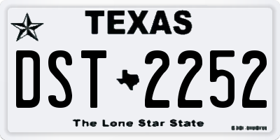 TX license plate DST2252
