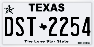 TX license plate DST2254