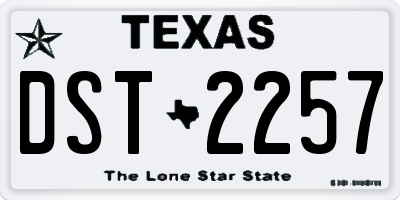 TX license plate DST2257