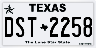 TX license plate DST2258