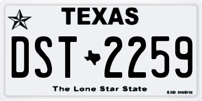 TX license plate DST2259