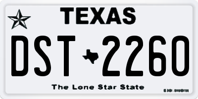 TX license plate DST2260