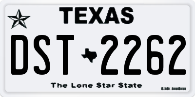 TX license plate DST2262