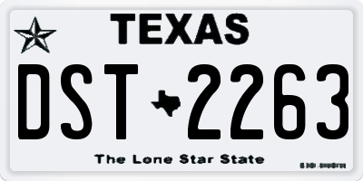 TX license plate DST2263